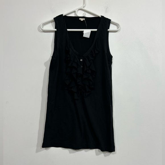 J.Crew NWT Dark Navy Ruffle Front Tank Top Women’s Size Small - Picture 3 of 5